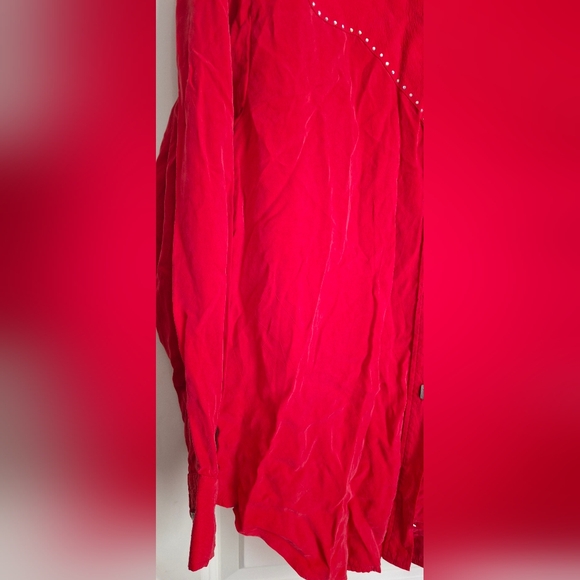 Longhorn by nivel western wear usa vintage red beaded top blouse shirt small - Picture 8 of 16